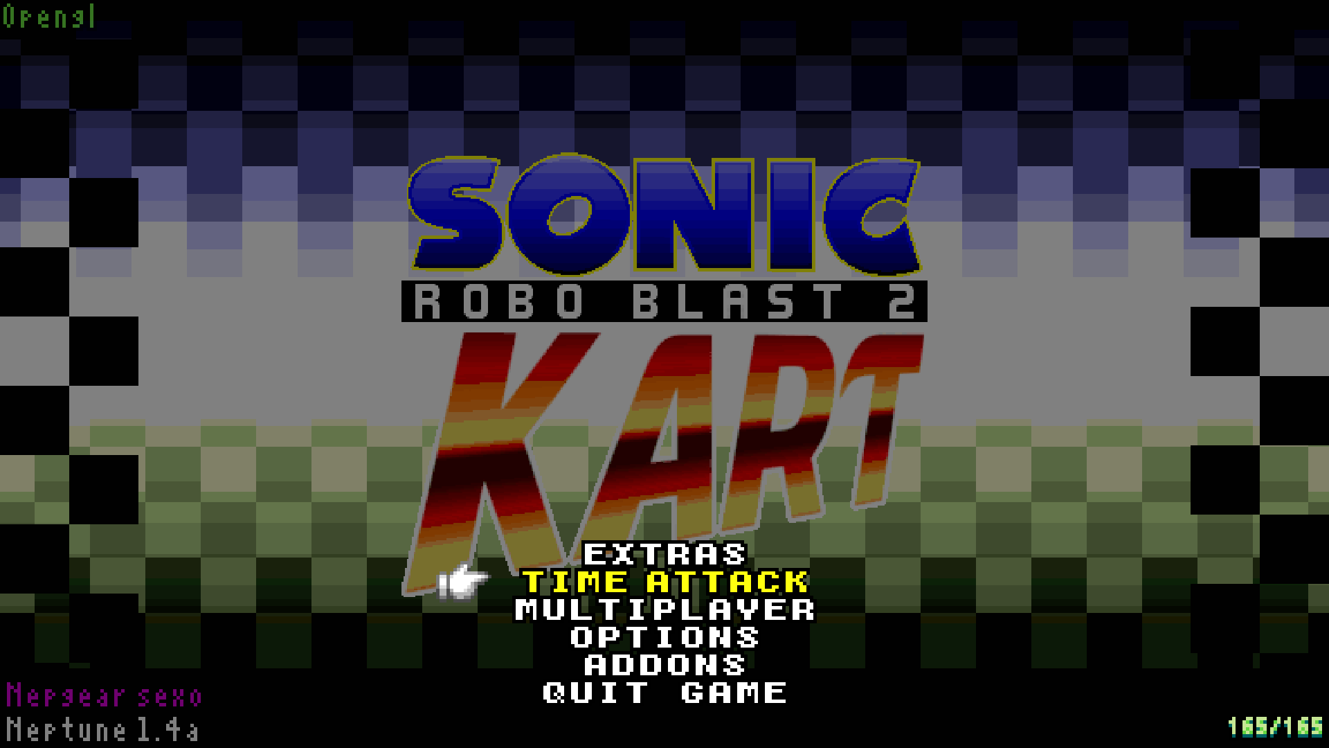 The SRB2Kart title screen